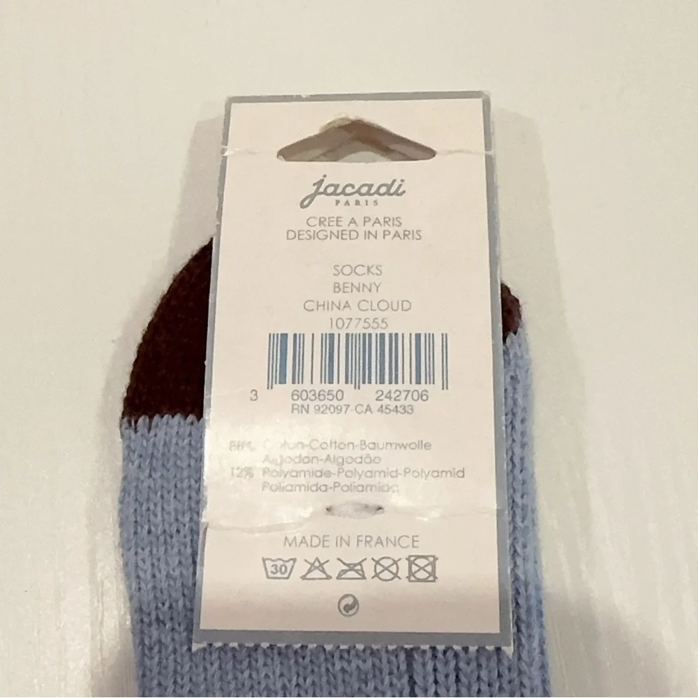 2 Pairs of Jacadi Cotton Blend Winter Socks Multi Sizes NWT